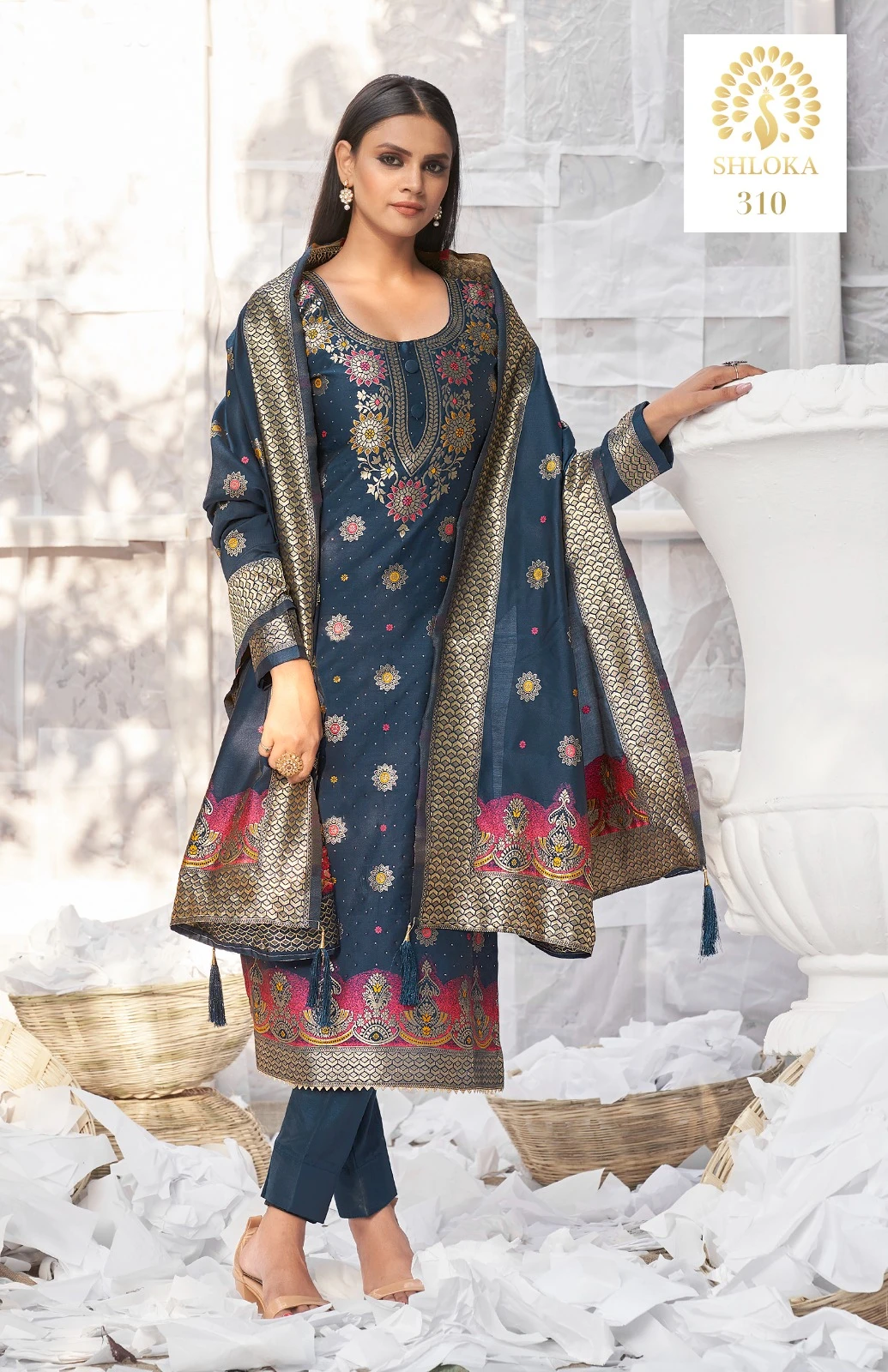 Pc Banarasi Vol 2 Banarasi Silk Wholesale Fancy Silk Salwar Suit Catalog — Wholesale Salwar Suits, MPA wholesale from Surat - Gallery Image 3